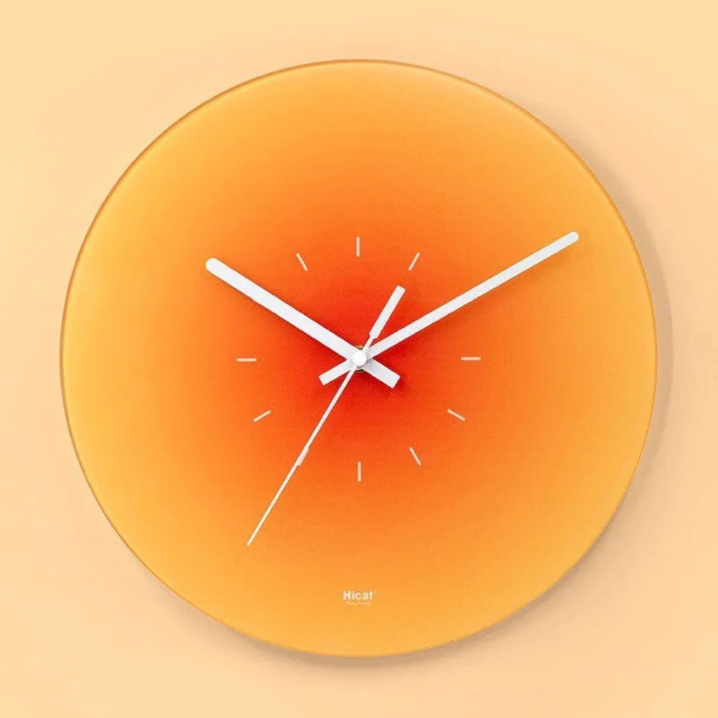 SunAura Sunset-Inspired Glass Wall Clock - Tegulane Global