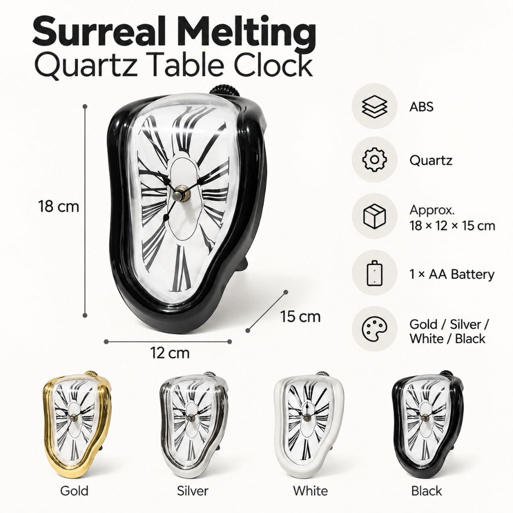 Surreal Melting Quartz Table Clock - Tegulane Global