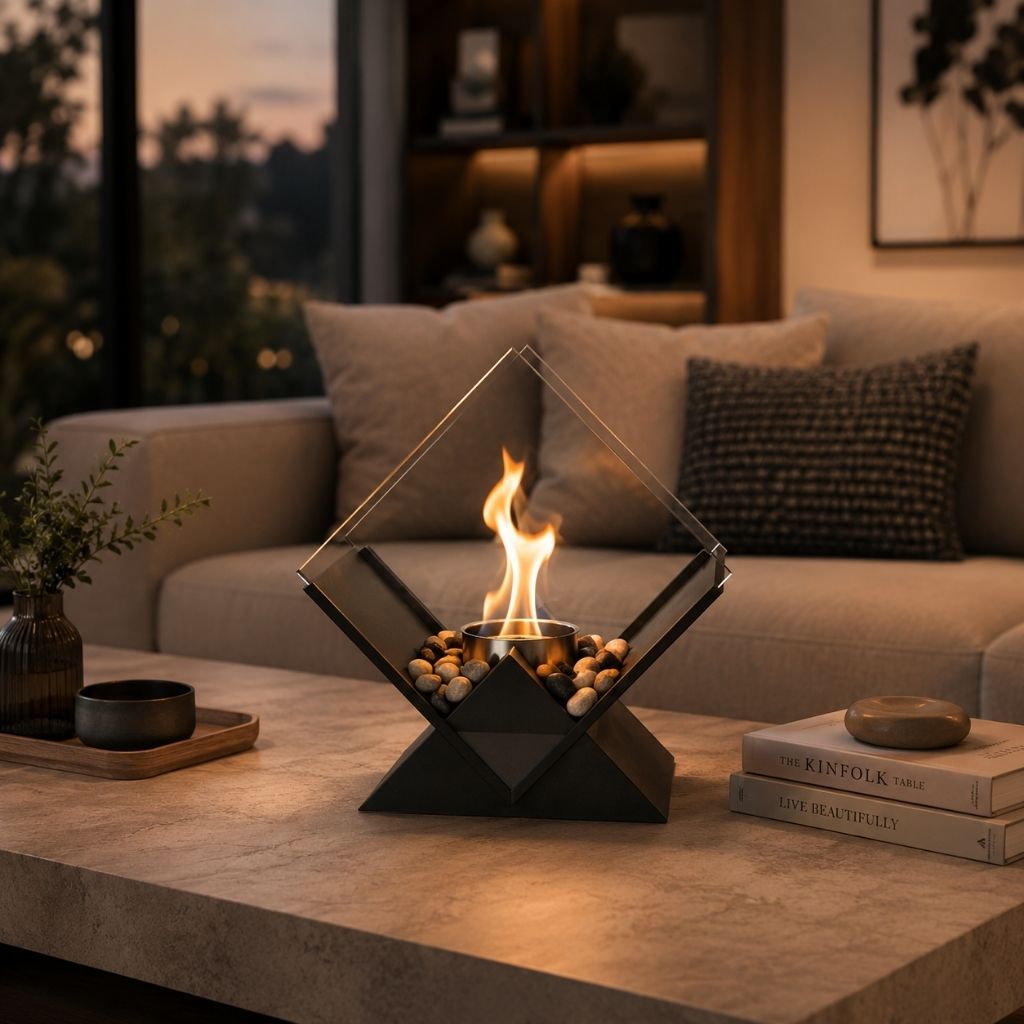 Tabletop Fire Pit Smoke-Free Nordic Glass - Tegulane Global
