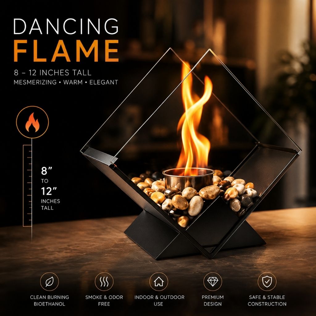 Tabletop Fire Pit Smoke-Free Nordic Glass - Tegulane Global