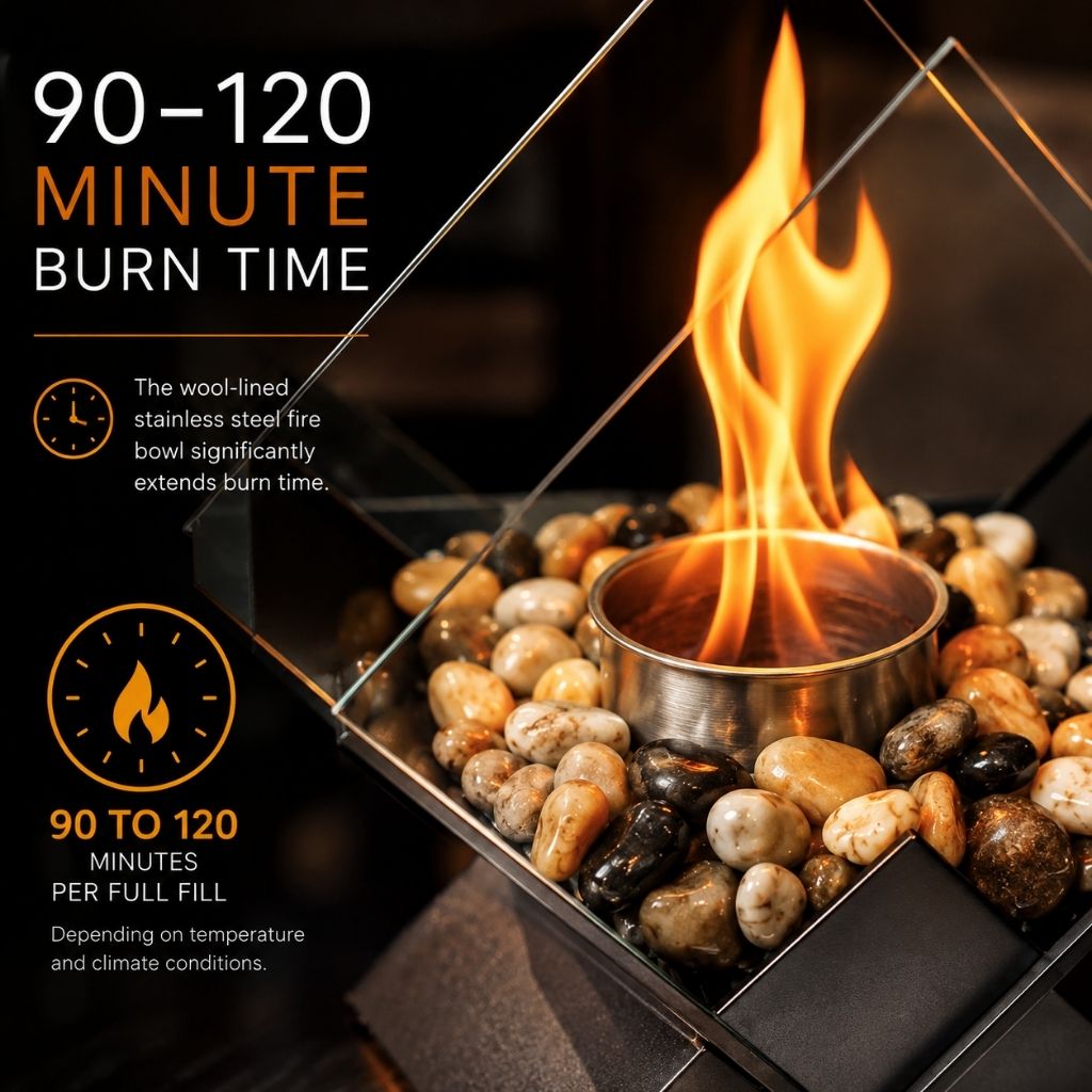 Tabletop Fire Pit Smoke-Free Nordic Glass - Tegulane Global