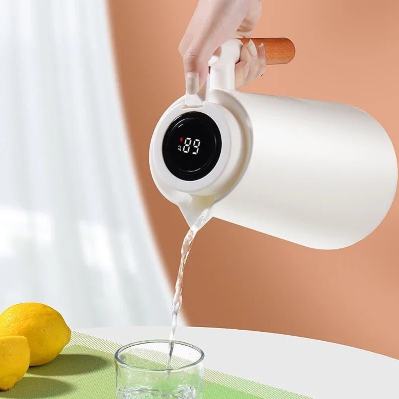 Thermal Jug with Temperature Display and Wooden Handle - Tegulane Global