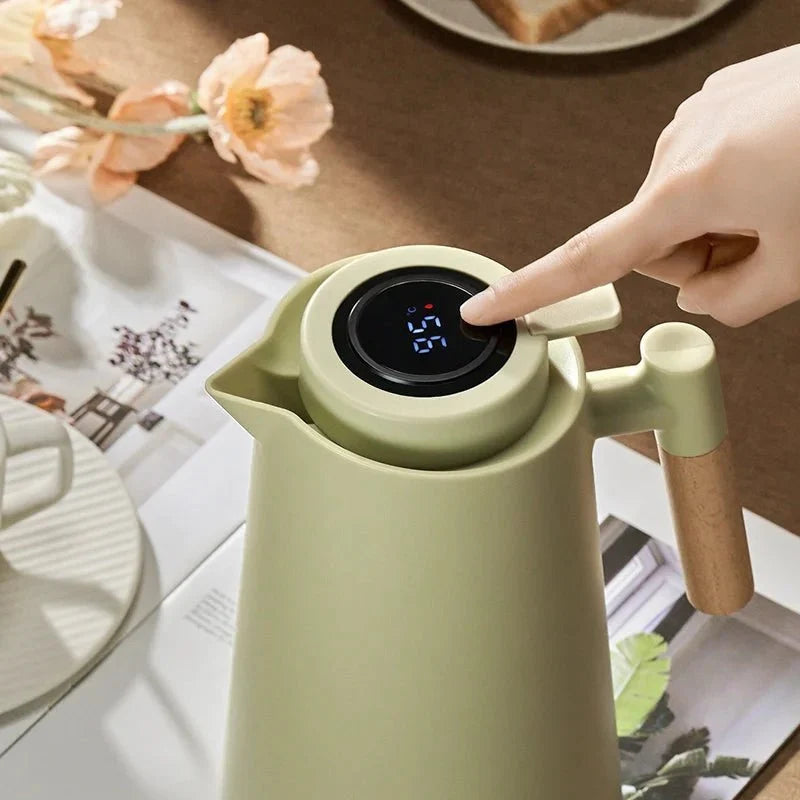 Thermal Jug with Temperature Display and Wooden Handle - Tegulane Global