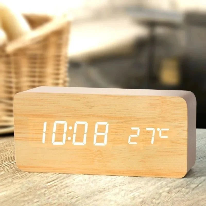 TimberTime - Natural Wooden LED Digital Alarm Clock - Tegulane Global