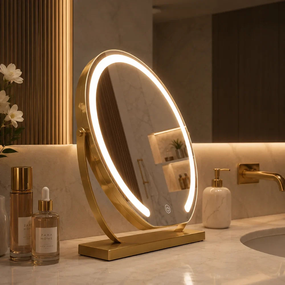 Vanity Makeup Mirror 15x Magnification Touch with LED Lights - Tegulane Global