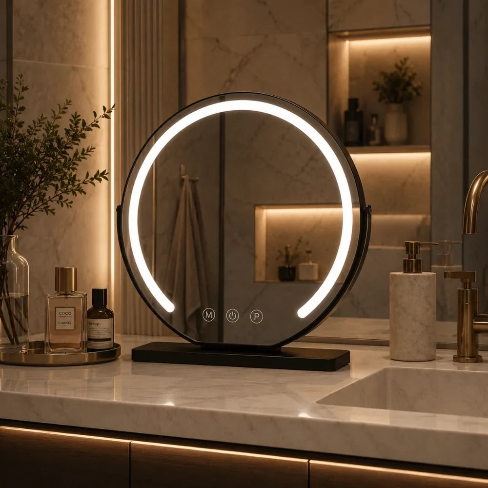 Vanity Makeup Mirror 15x Magnification Touch with LED Lights - Tegulane Global