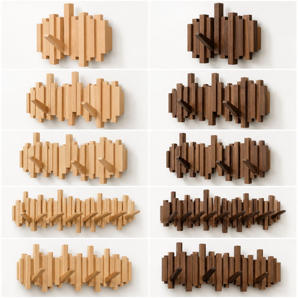 Wall-Mounted Coat Rack | Premium Wood Wall Hooks - Tegulane Global