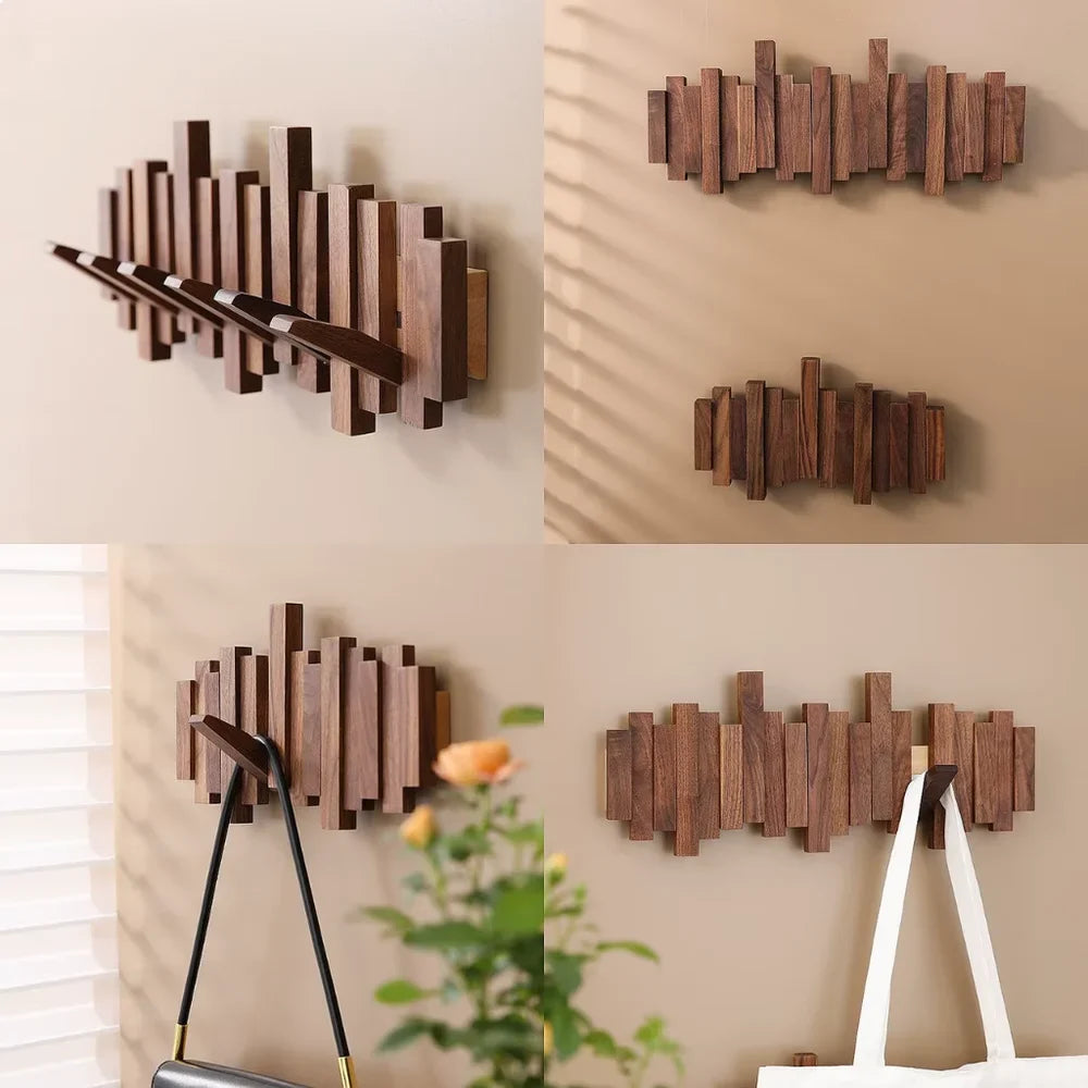 Wall-Mounted Coat Rack | Premium Wood Wall Hooks - Tegulane Global