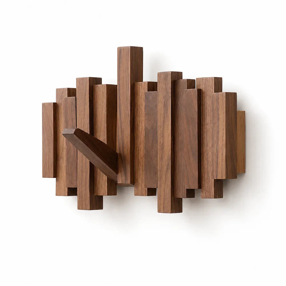 Wall-Mounted Coat Rack | Premium Wood Wall Hooks - Tegulane Global