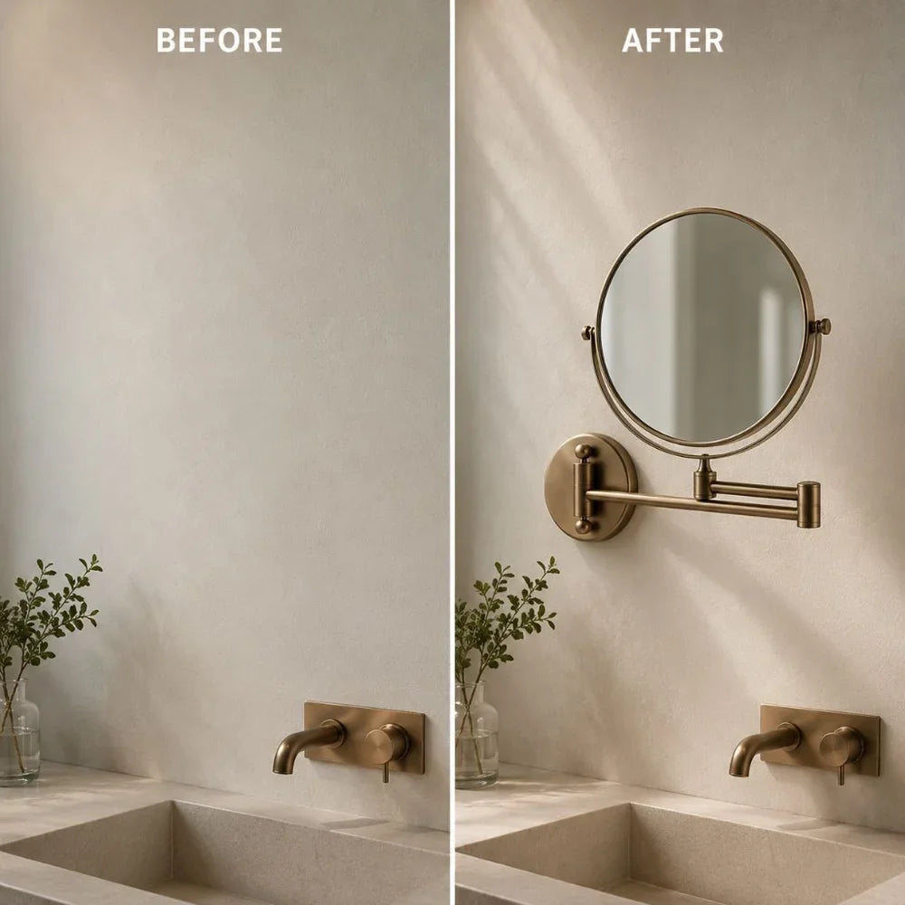 Wall Mounted Double Sided Makeup Mirror – Extending Folding Dual-Arm Bracket - Tegulane Global