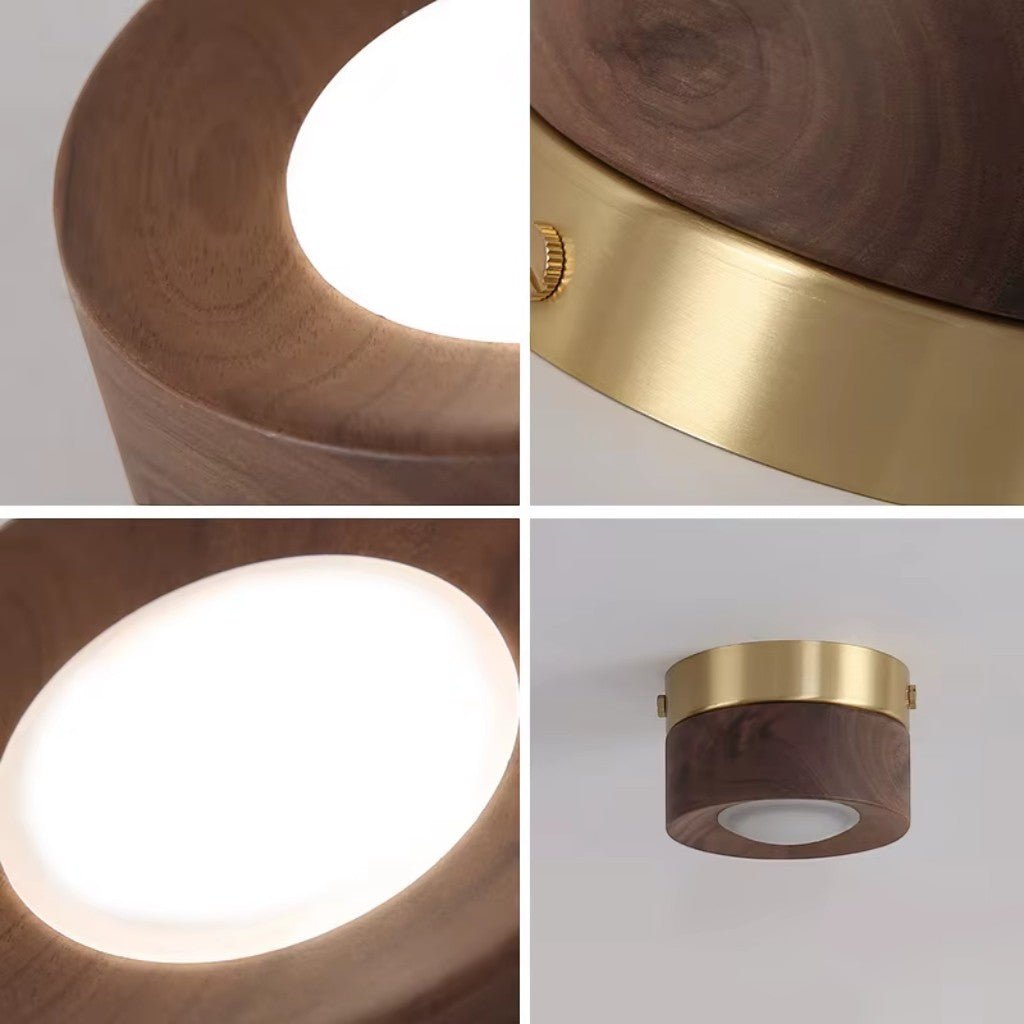 Walnut Wood LED Ceiling Spotlight - Tegulane Global