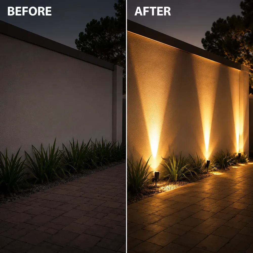 Waterproof LED Solar Spotlight Set - Multi-Zoom Landscape Lighting - Tegulane Global
