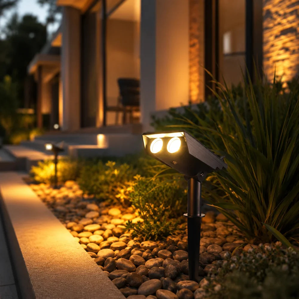 Waterproof LED Solar Spotlight Set - Multi-Zoom Landscape Lighting - Tegulane Global