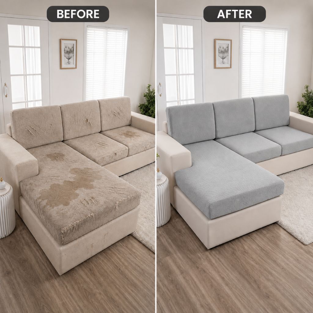 Waterproof Sofa Cushion Cover Stretch Chenille - Non-Slip Elastic Fit - Tegulane Global
