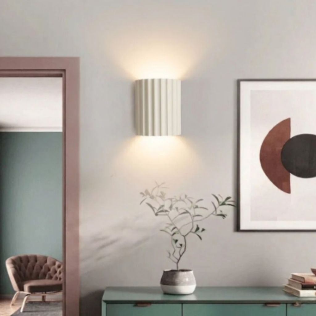 White Nordic Minimalist LED Wall Lamp - Macaron Resin