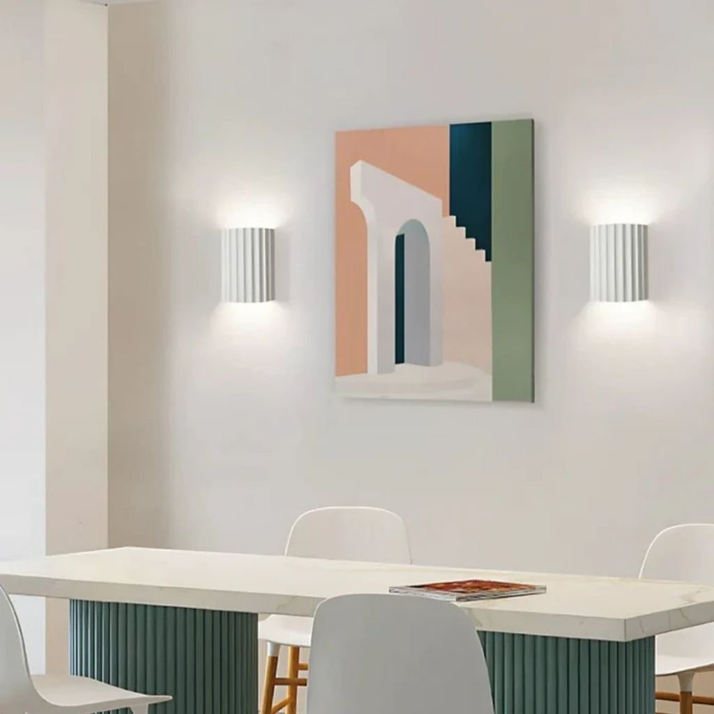 White Nordic Minimalist LED Wall Lamp - Macaron Resin