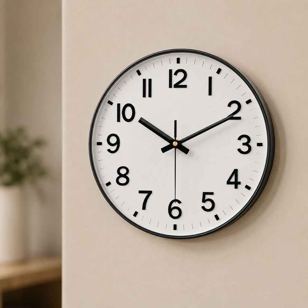 Minimalist White Nordic Wall Clock - Large 3D Arabic Numerals - Tegulane Global
