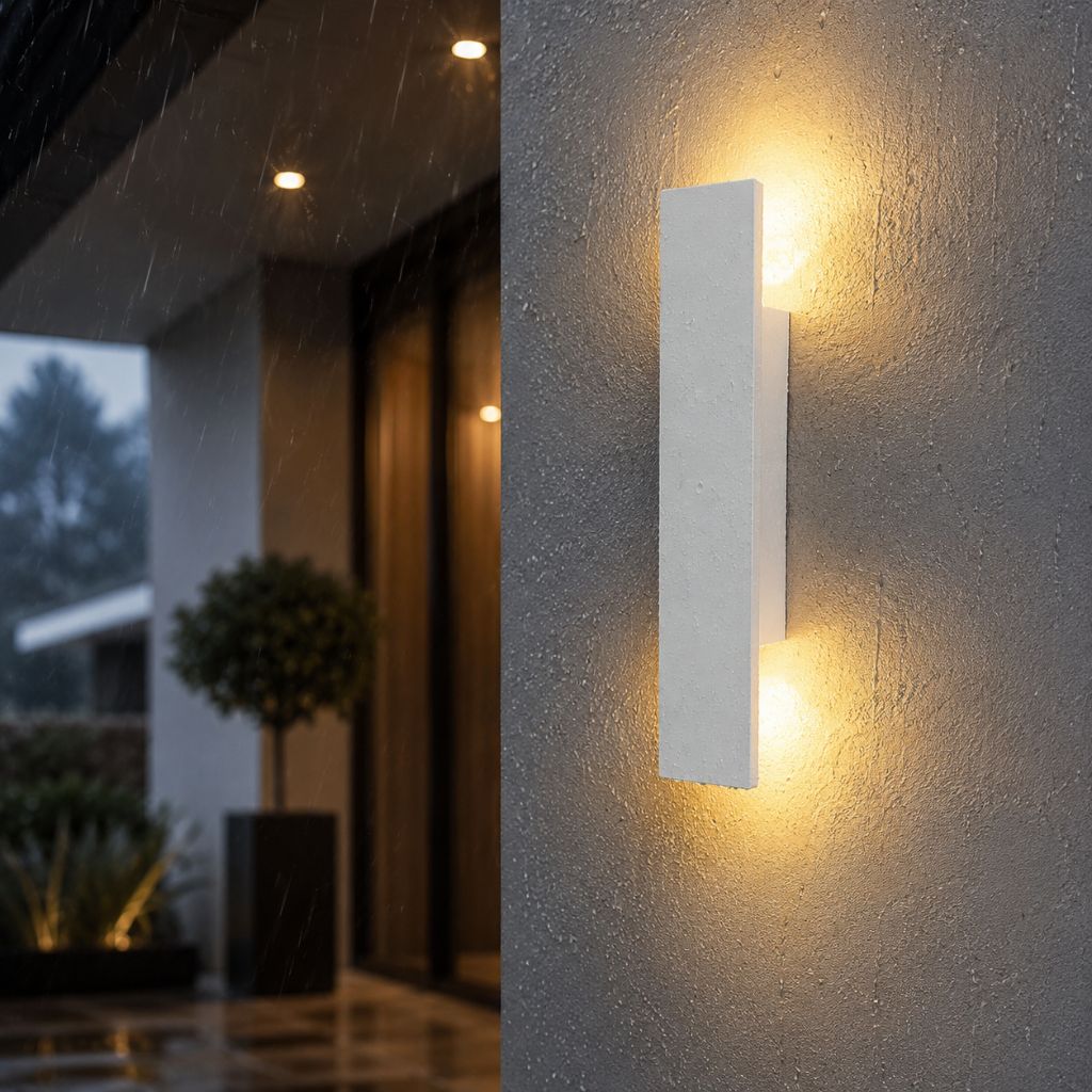 White Weatherproof LED Wall Lights - Outdoor Style and Durability - Tegulane Global