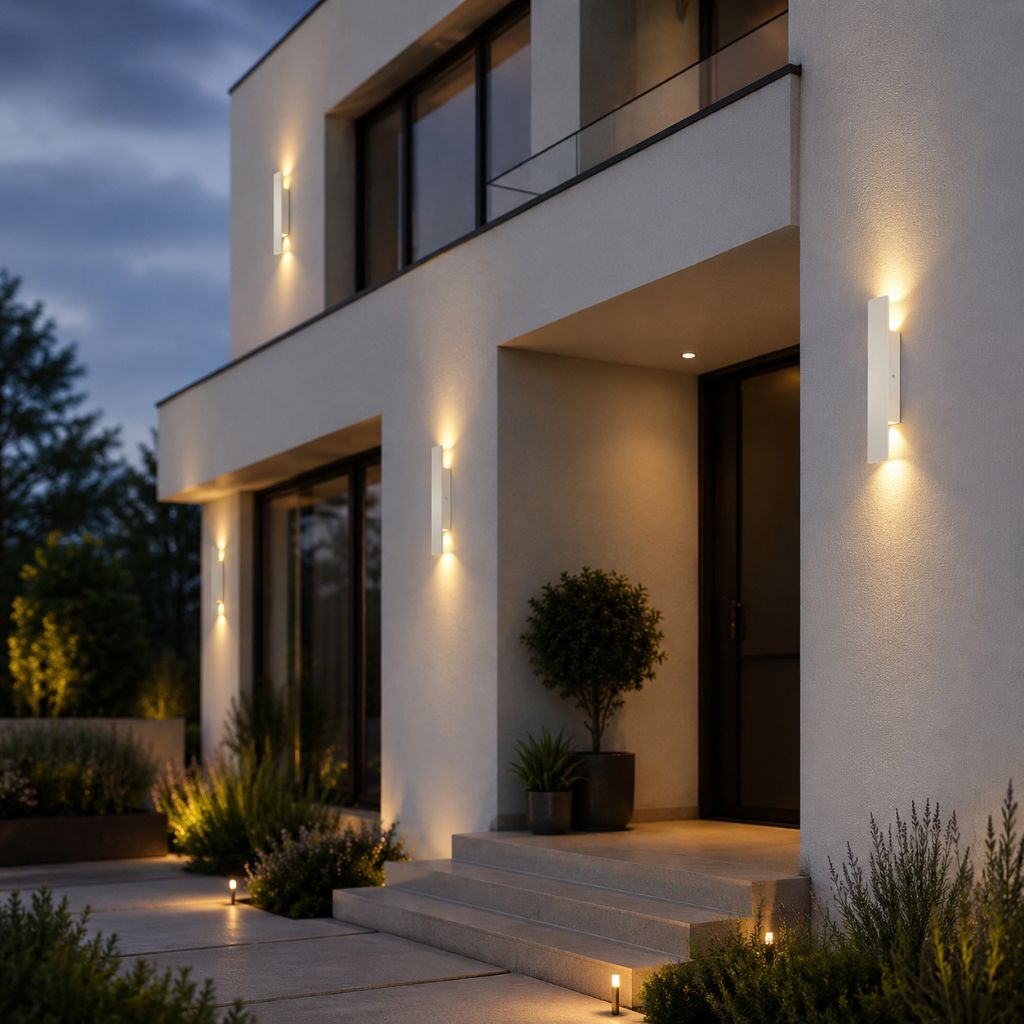 White Weatherproof LED Wall Lights - Outdoor Style and Durability - Tegulane Global