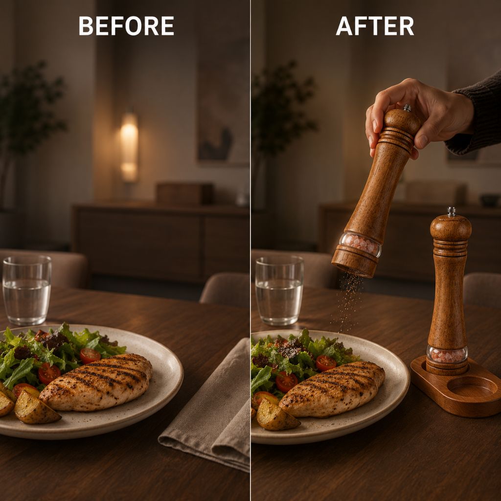 Wooden Pepper Salt Grinder - Tegulane Global