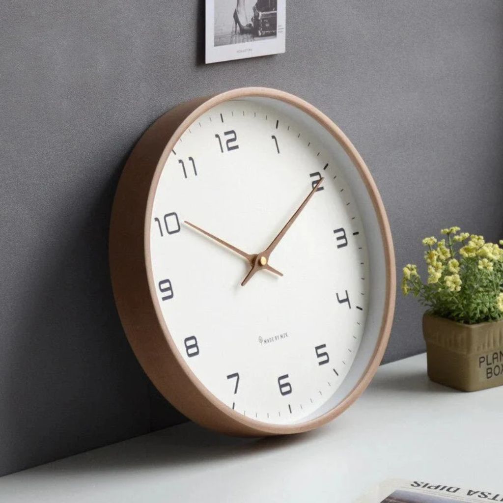 Wooden Wall Clock Scandinavian Minimalist Design - Tegulane Global