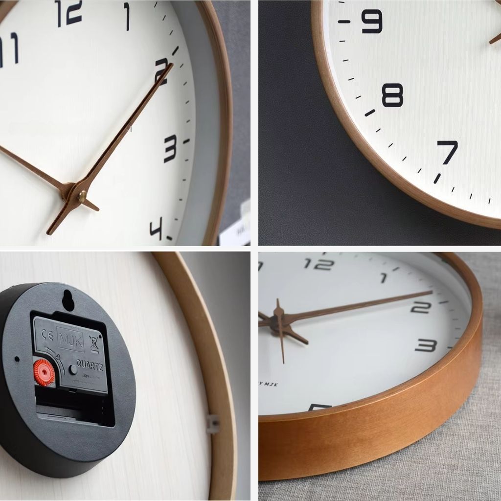 Wooden Wall Clock Scandinavian Minimalist Design - Tegulane Global