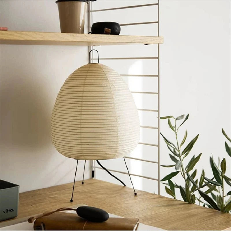 ZenAura - Japanese Rice Paper Tripod Lamp - Tegulane Global