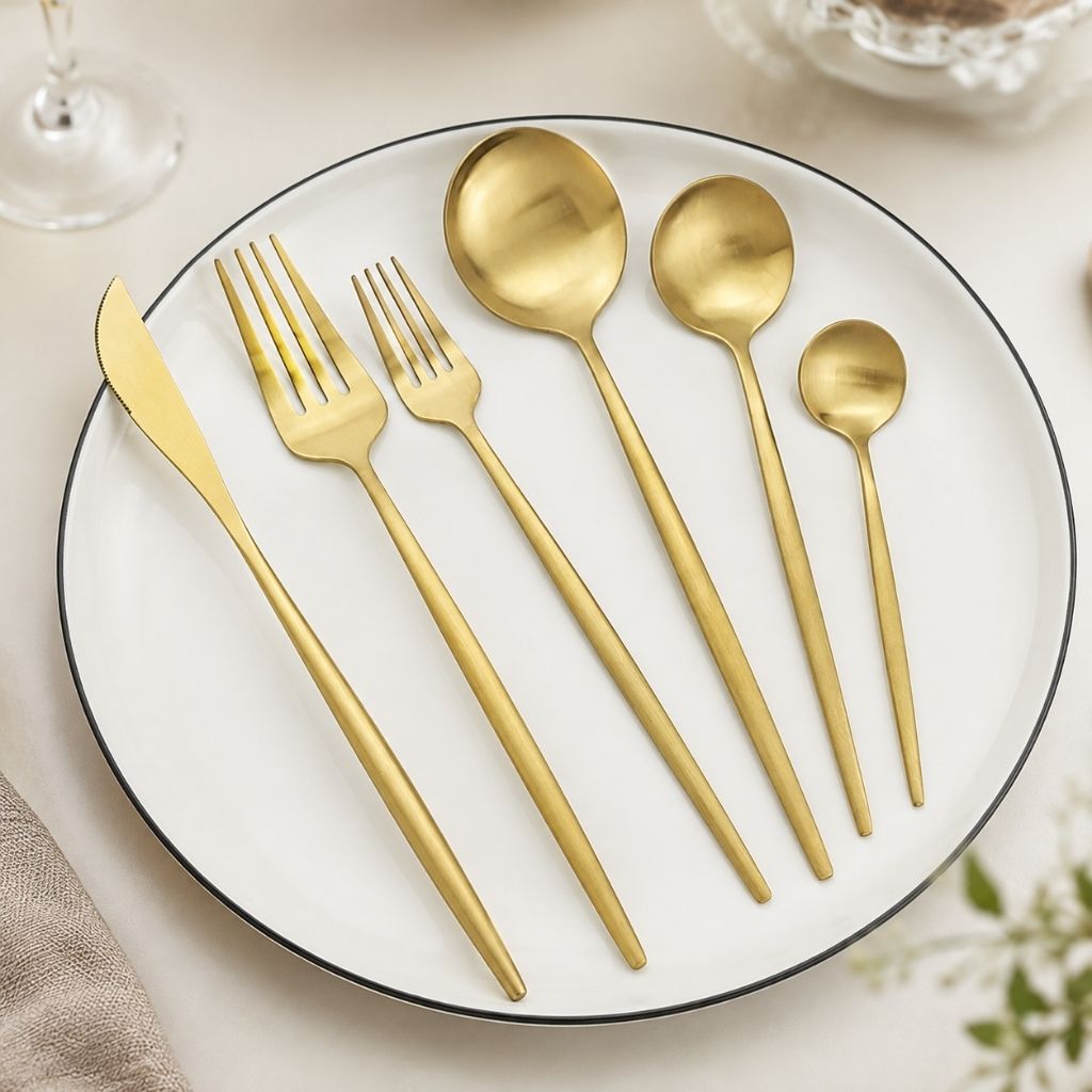 30-Piece Minimalist Stainless Steel Cutlery Set