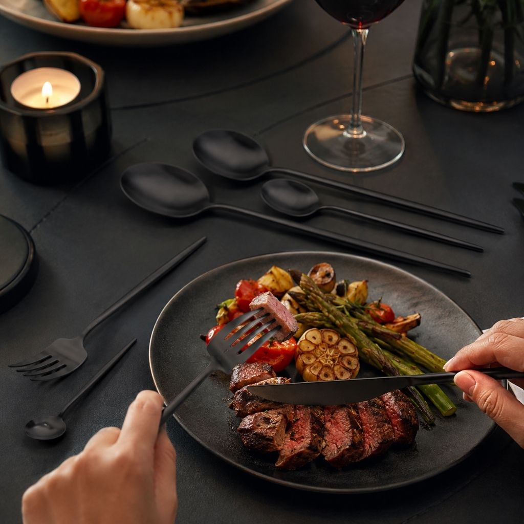 30-Piece Minimalist Stainless Steel Cutlery Set