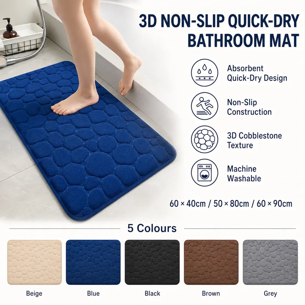 3D Non-Slip Quick-Dry Bathroom Mat