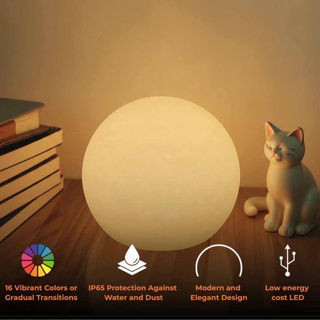 Portable Table Globe Lamp – 16 Color LED - Tegulane Global