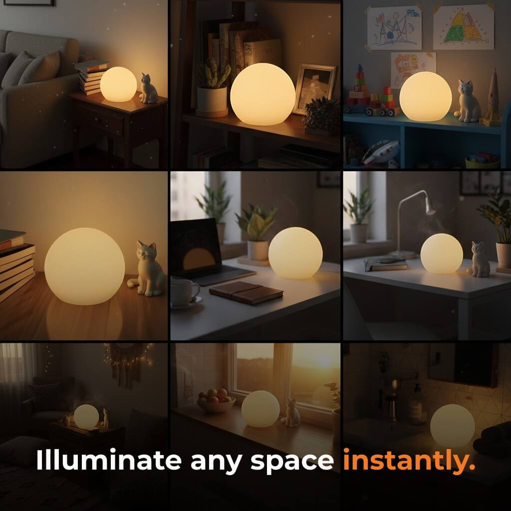 Portable Table Globe Lamp – 16 Color LED - Tegulane Global