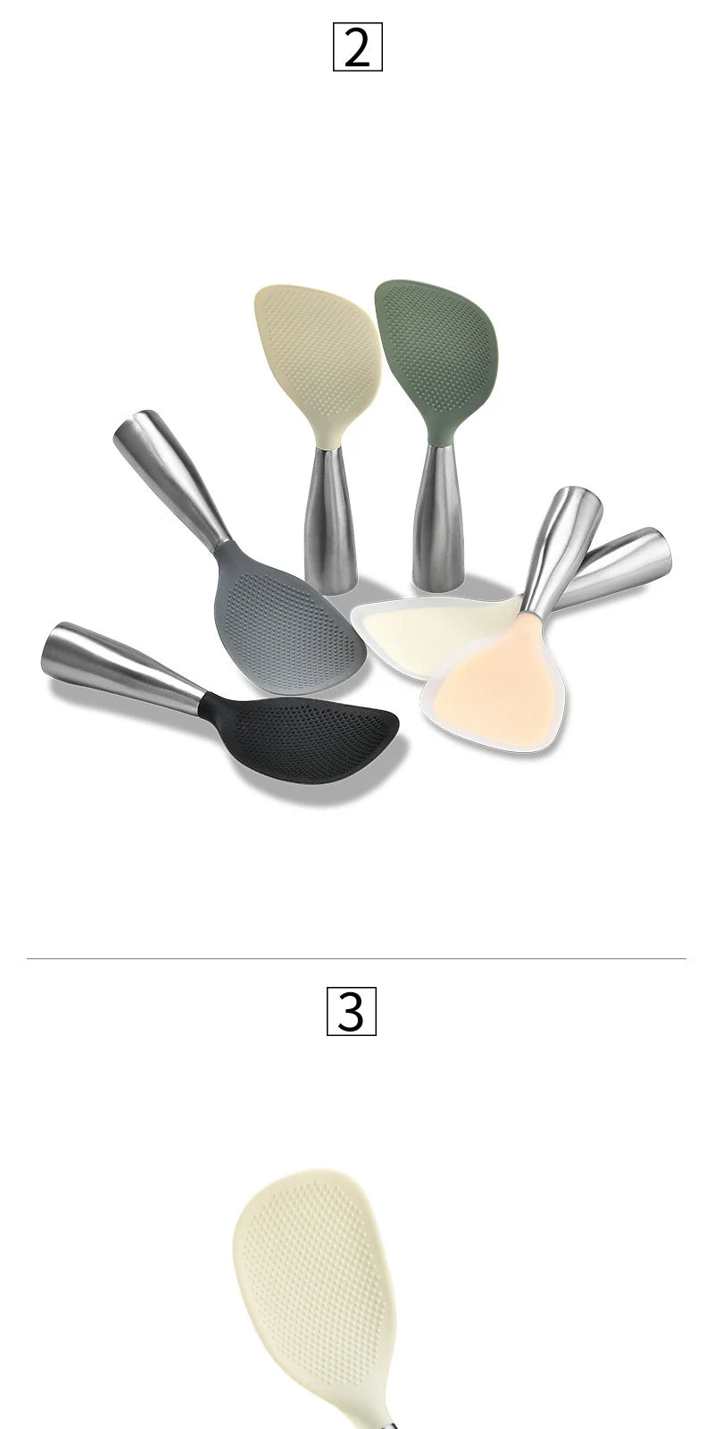 1/5Pcs Non-stick Silicone Spoon Cooking Spoon Anti-scalding Pot Rice High-temperature-resistant Spoon Durable Kitchen Gadgets - Tegulane Global