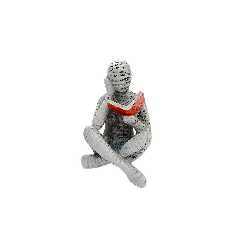 1Pc, Reading Paper Pulp Woman Thinker Statue Decoration, Creative Art Design Modern Home Office Bookshelf Tv Cabinet Accessories Desk Decoration Gifts - Tegulane Global