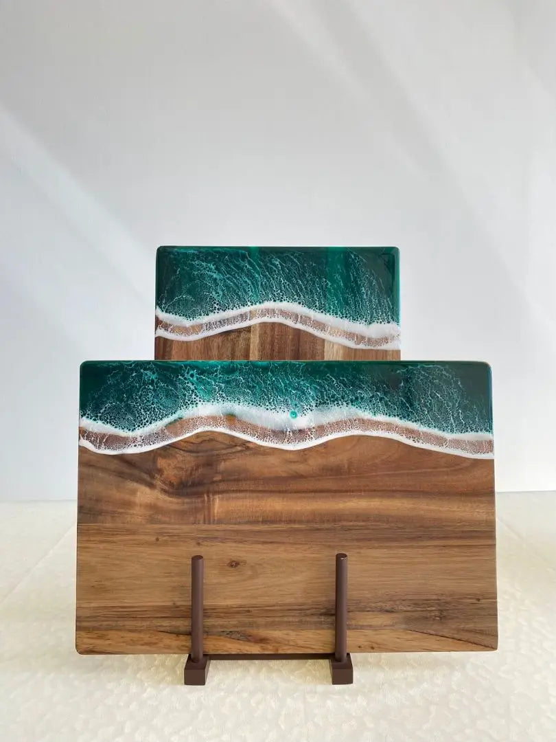 Acacia Wood Cutting Board With Resin Wave & Sea Epoxy Resin Ocean Pan for Kitchen Meal Prep Serving Tray Cheese & Cutting Board - Tegulane Global