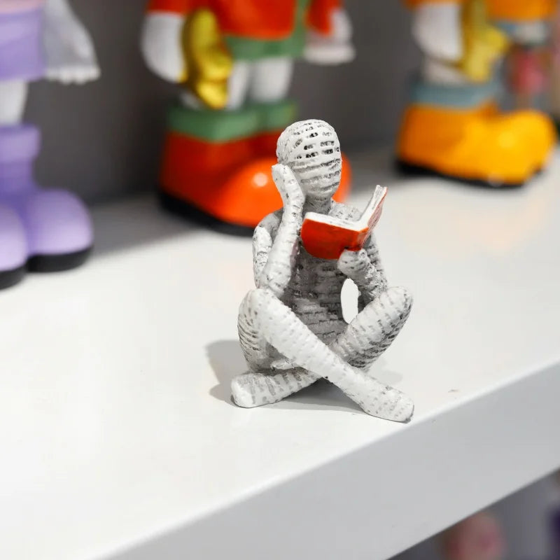 1Pc, Reading Paper Pulp Woman Thinker Statue Decoration, Creative Art Design Modern Home Office Bookshelf Tv Cabinet Accessories Desk Decoration Gifts - Tegulane Global