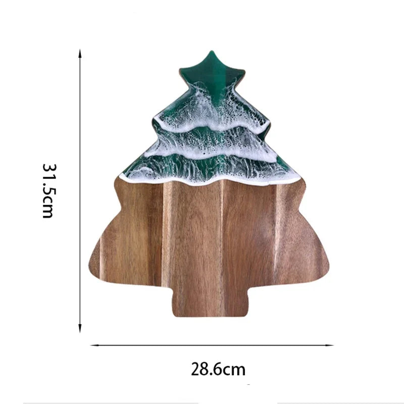 Acacia Wood Cutting Board With Resin Wave & Sea Epoxy Resin Ocean Pan for Kitchen Meal Prep Serving Tray Cheese & Cutting Board - Tegulane Global