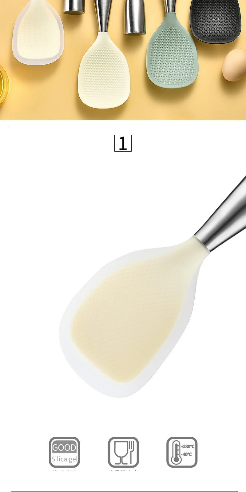 1/5Pcs Non-stick Silicone Spoon Cooking Spoon Anti-scalding Pot Rice High-temperature-resistant Spoon Durable Kitchen Gadgets - Tegulane Global