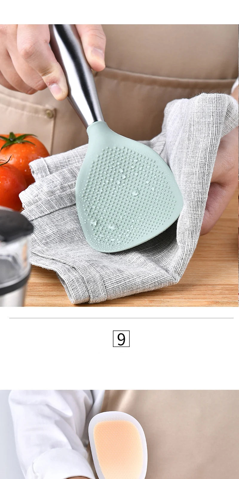 1/5Pcs Non-stick Silicone Spoon Cooking Spoon Anti-scalding Pot Rice High-temperature-resistant Spoon Durable Kitchen Gadgets - Tegulane Global