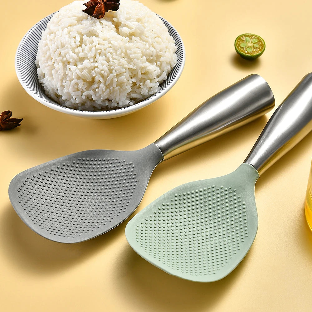 1/5Pcs Non-stick Silicone Spoon Cooking Spoon Anti-scalding Pot Rice High-temperature-resistant Spoon Durable Kitchen Gadgets - Tegulane Global