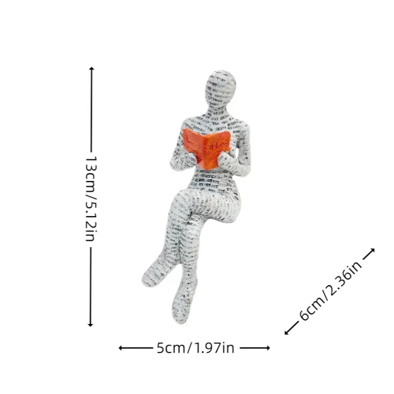 1Pc, Reading Paper Pulp Woman Thinker Statue Decoration, Creative Art Design Modern Home Office Bookshelf Tv Cabinet Accessories Desk Decoration Gifts - Tegulane Global