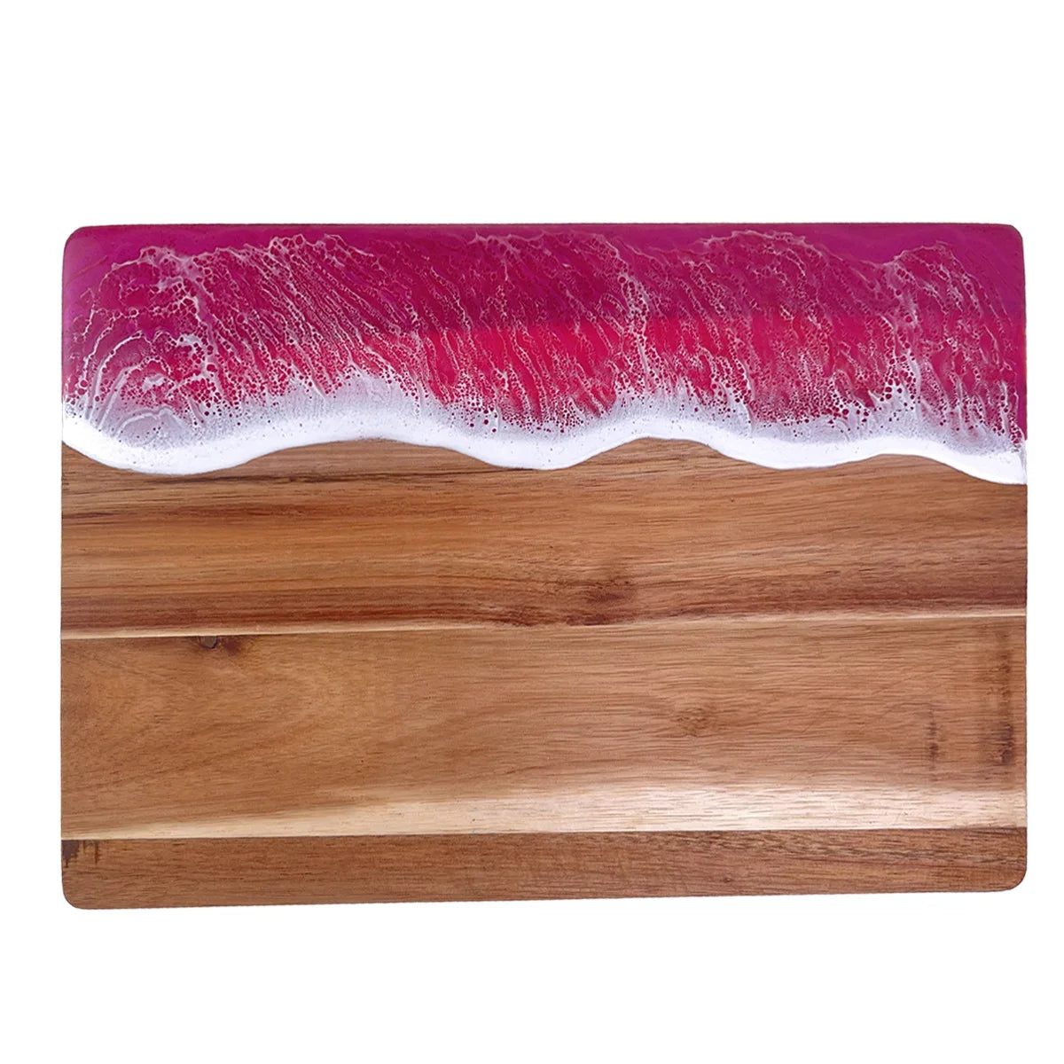 Acacia Wood Cutting Board Resin Blue Wave Pattern for Kitchen Acacia Wood Epoxy Resin Cutting Board Cheese Board Challah Board - Tegulane Global