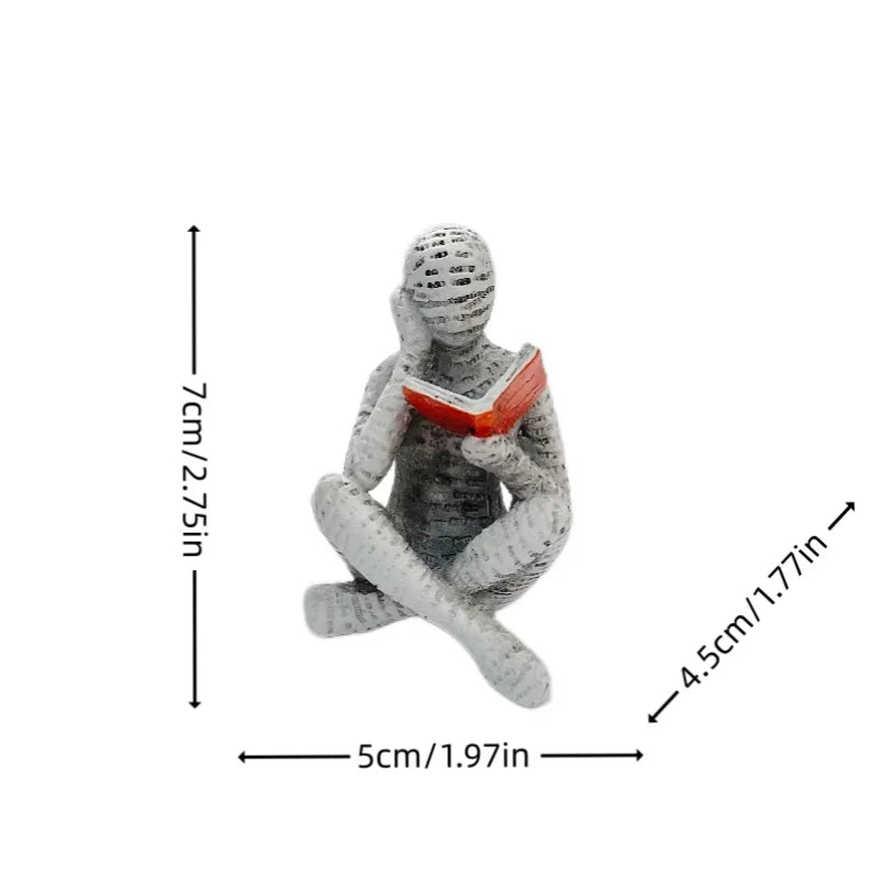 1Pc, Reading Paper Pulp Woman Thinker Statue Decoration, Creative Art Design Modern Home Office Bookshelf Tv Cabinet Accessories Desk Decoration Gifts - Tegulane Global