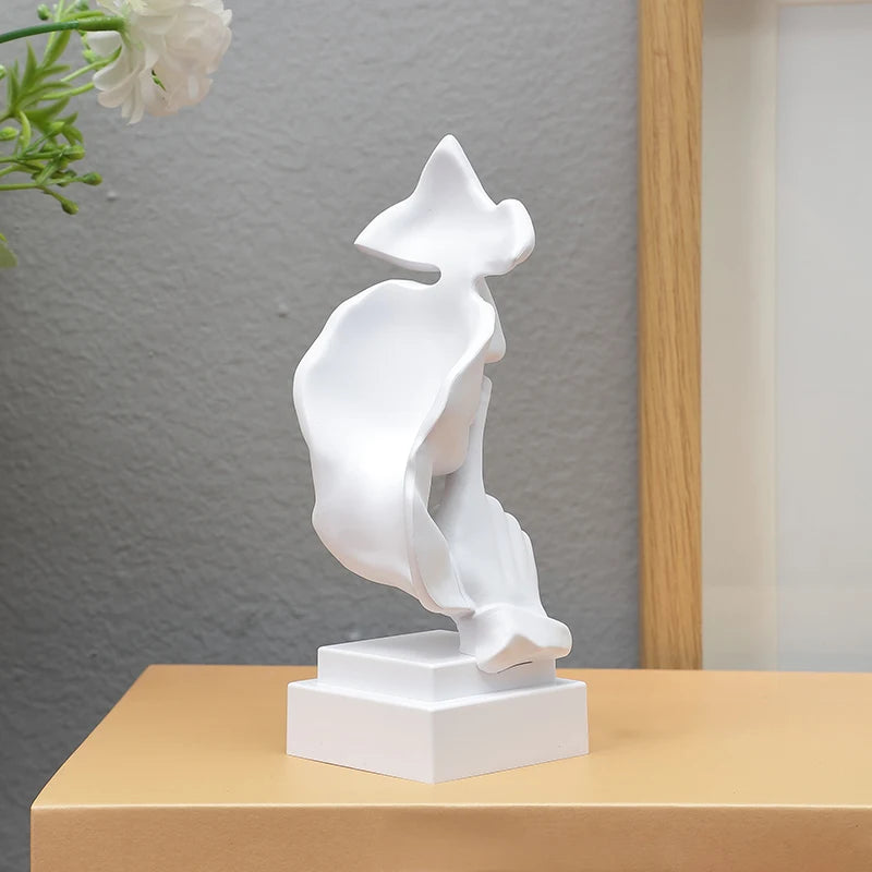 Mask Gesture Ornament, Finger Lip Sculpture, Secret-Keeping Home Decor, Office Desk Sculpture Gift, Living Room Decoration - Tegulane Global