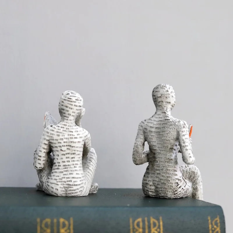 1Pc, Reading Paper Pulp Woman Thinker Statue Decoration, Creative Art Design Modern Home Office Bookshelf Tv Cabinet Accessories Desk Decoration Gifts - Tegulane Global