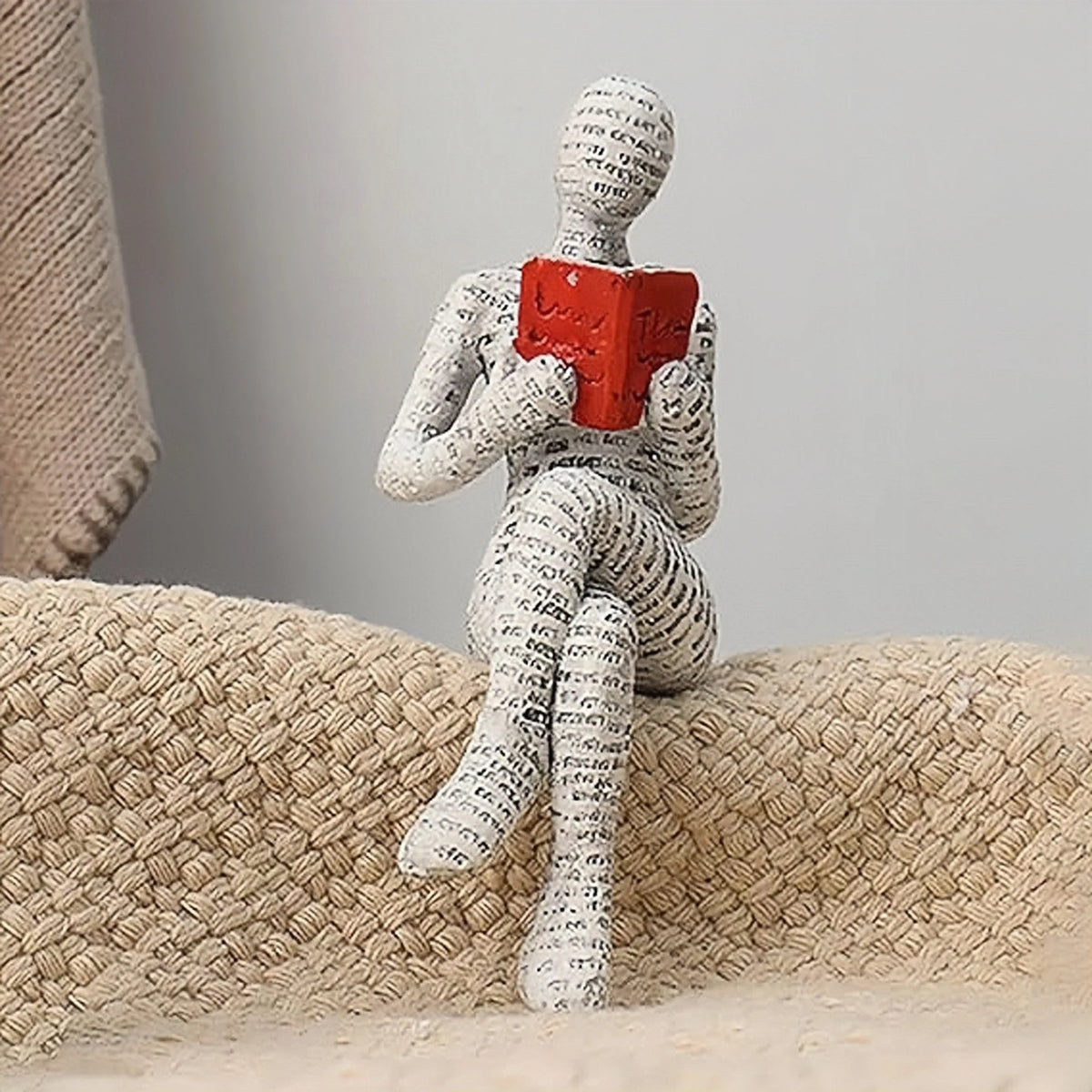 1Pc, Reading Paper Pulp Woman Thinker Statue Decoration, Creative Art Design Modern Home Office Bookshelf Tv Cabinet Accessories Desk Decoration Gifts - Tegulane Global