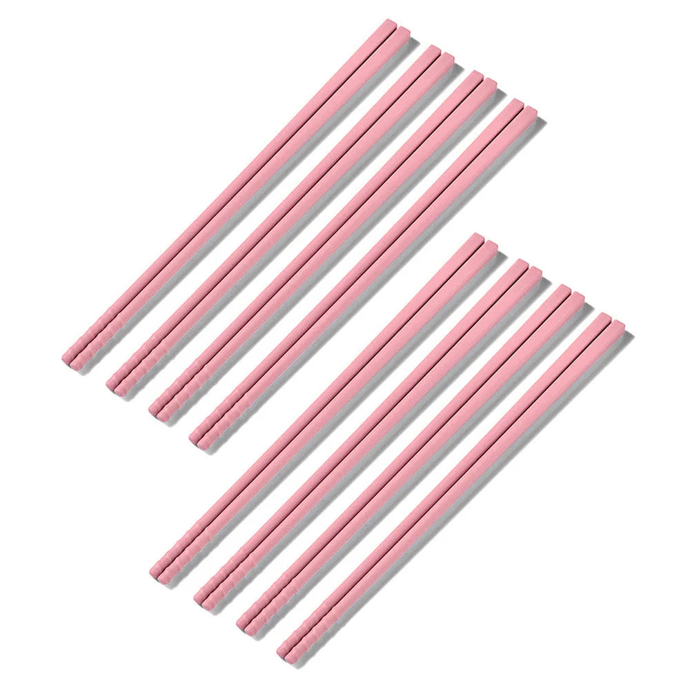 5/8Pairs Silicone Chopsticks Set Japanese Non-slip Chopsticks Noodle Sushi Food Chop Stick Kitchen Tableware Set Gift Dinnerware - Tegulane Global