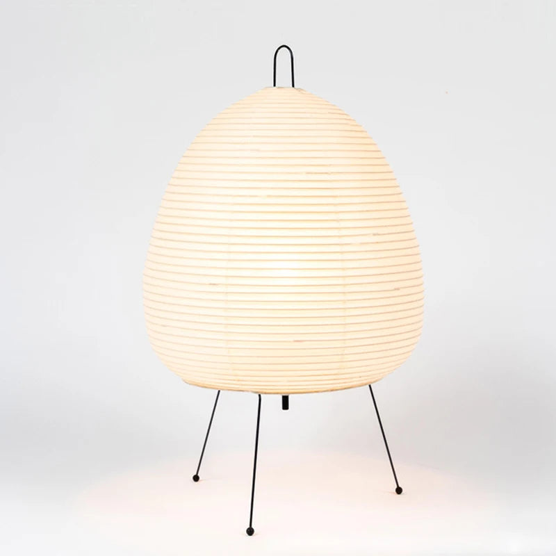 Japanese Design Paper Table Lamp Tripod Rice Paper Table Lamp Japanese Style Lantern Lamp Led Desk Lamp for Bedroom - Tegulane Global