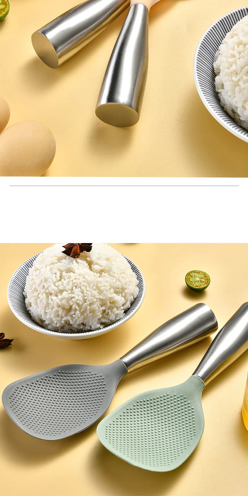 1/5Pcs Non-stick Silicone Spoon Cooking Spoon Anti-scalding Pot Rice High-temperature-resistant Spoon Durable Kitchen Gadgets - Tegulane Global