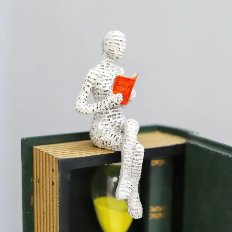1Pc, Reading Paper Pulp Woman Thinker Statue Decoration, Creative Art Design Modern Home Office Bookshelf Tv Cabinet Accessories Desk Decoration Gifts - Tegulane Global
